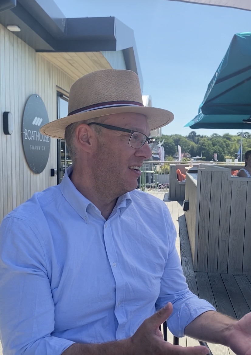 Ben Knowles Olive Oil producer at the boathouse in swanwick